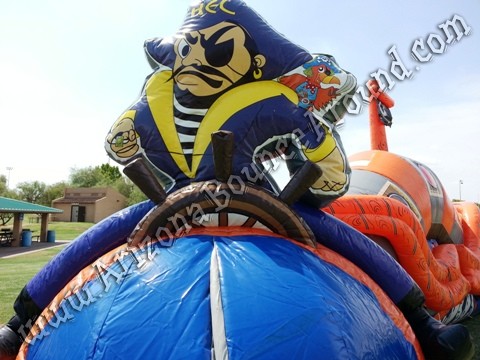 Pirate Themed Inflatable Crawl Thru Obstacle Course Rental, Buccaneers Revenge